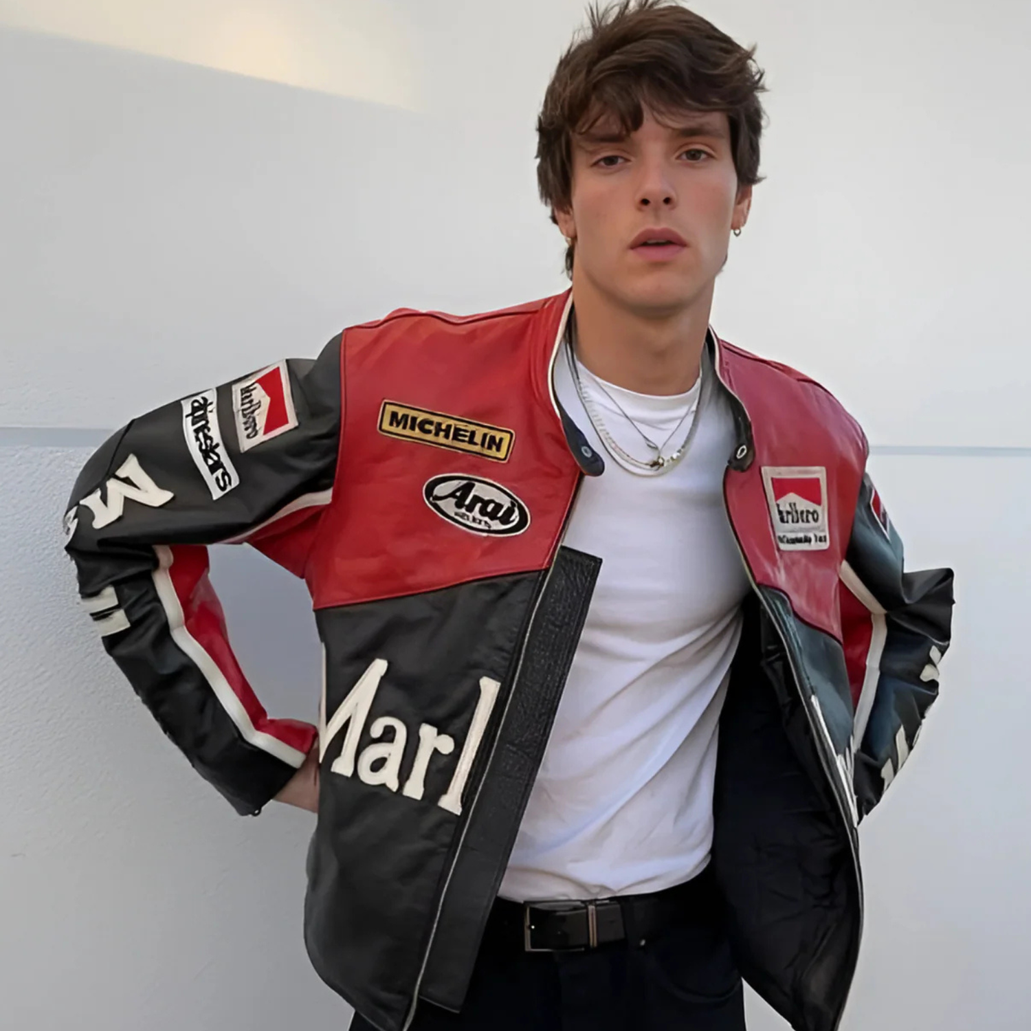 Black MB Leather Racing Jacket
